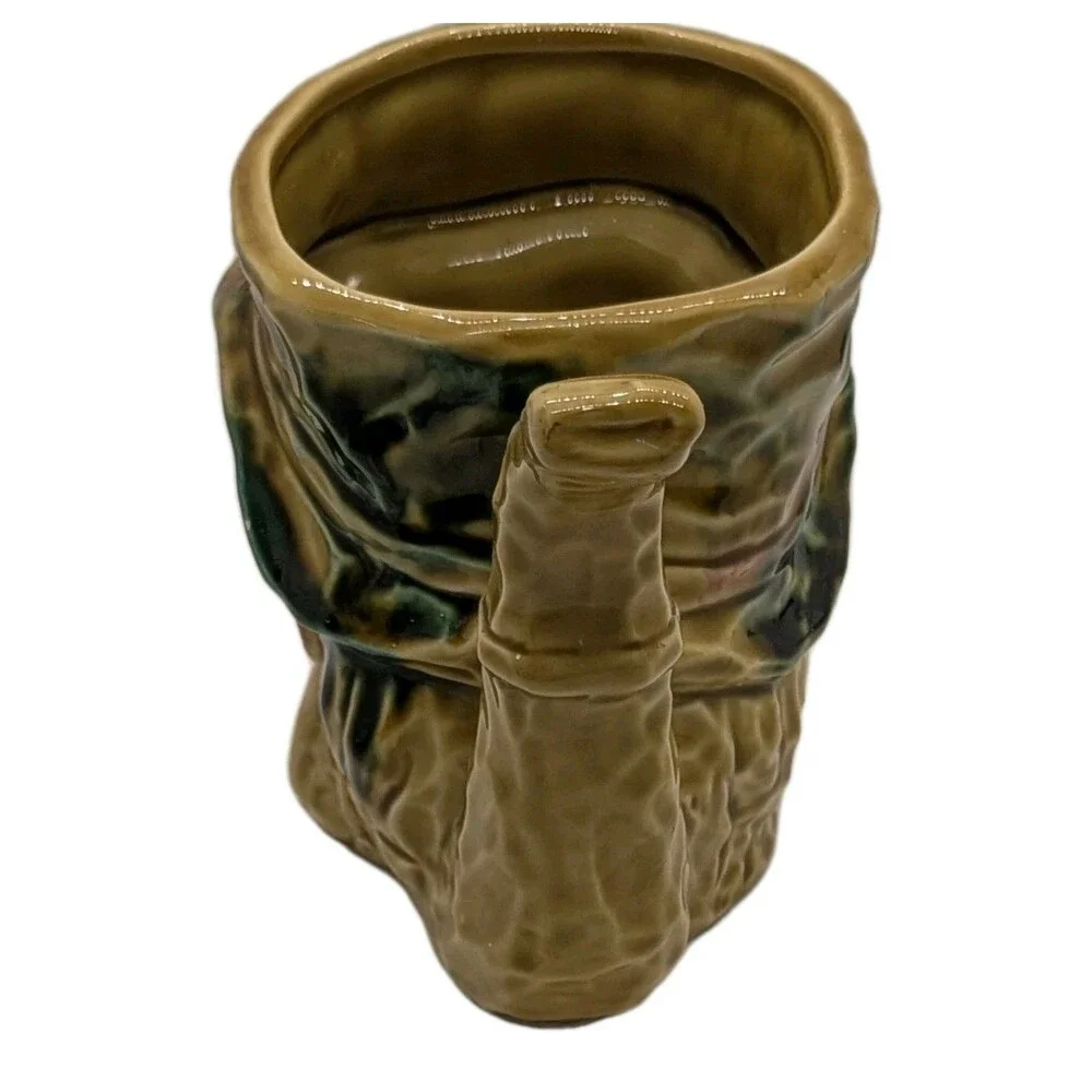 Enesco Face Mug Old Man Pipe Shape Handle Ceramic Planter